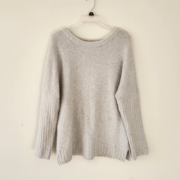 Anthropologie Sweaters - Anthropologie Sleeping On Snow Merino Wool Alpaca Blend Boucle Sweater Grey M
